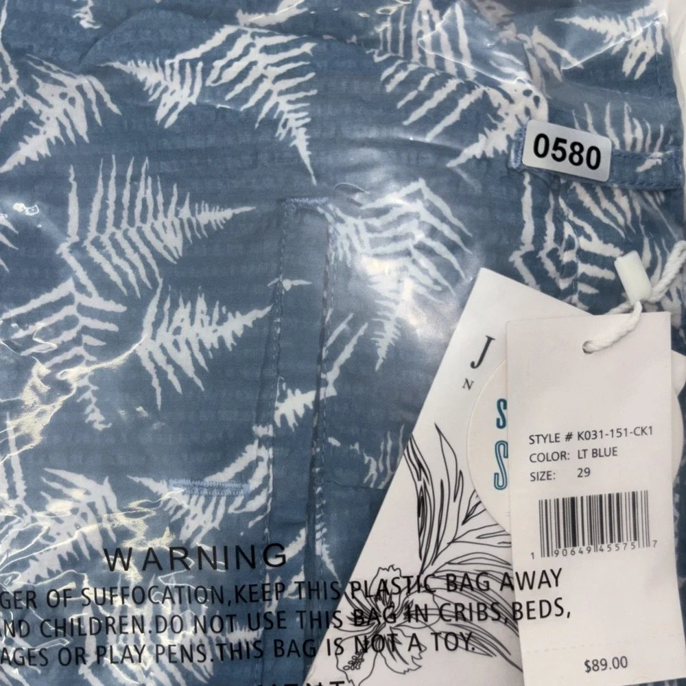 Jachs New‎ York NWT Seersucker Shorts Tropical Floral Print Men 29 Blue